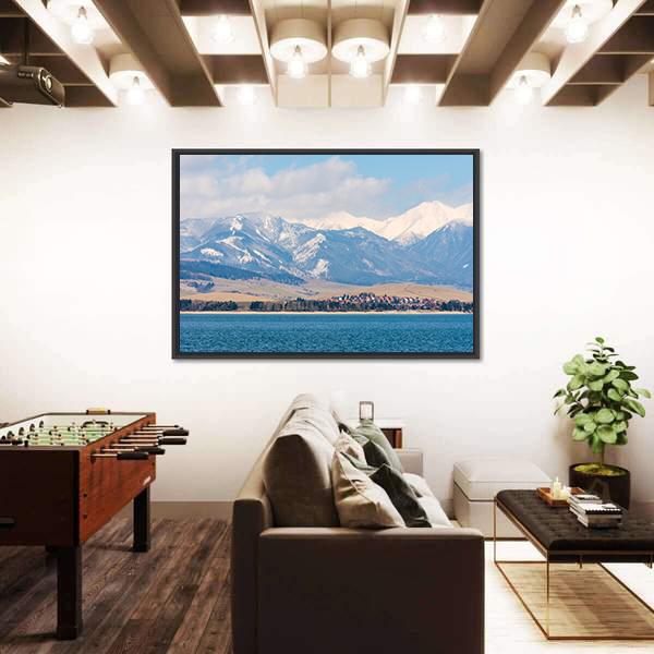 Liptovska Mara Lake Canvas Wall Art-3 Horizontal-Gallery Wrap-25" x 16"-Tiaracle
