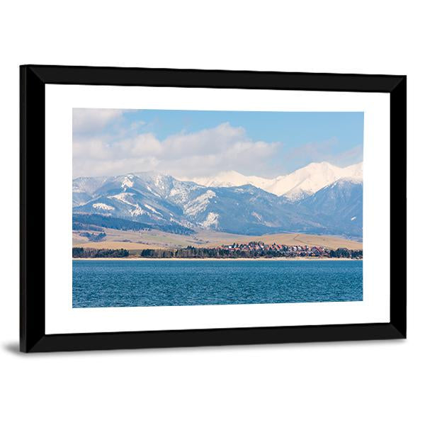 Liptovska Mara Lake Canvas Wall Art-3 Horizontal-Gallery Wrap-25" x 16"-Tiaracle