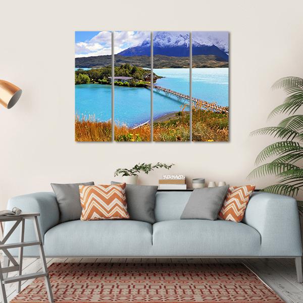 Little Island In Lake Pehoe Canvas Wall Art-4 Horizontal-Gallery Wrap-34" x 24"-Tiaracle