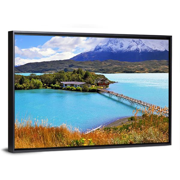 Little Island In Lake Pehoe Canvas Wall Art-3 Horizontal-Gallery Wrap-25" x 16"-Tiaracle