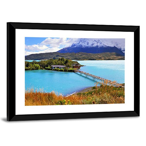 Little Island In Lake Pehoe Canvas Wall Art-5 Horizontal-Gallery Wrap-22" x 12"-Tiaracle