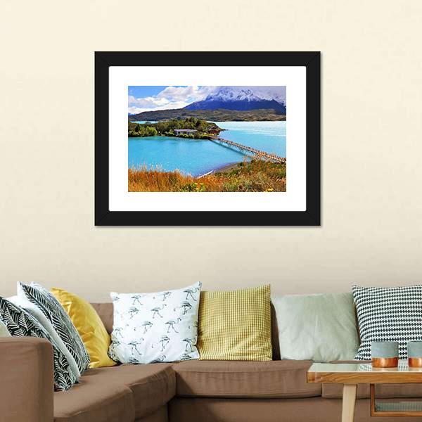 Little Island In Lake Pehoe Canvas Wall Art-3 Horizontal-Gallery Wrap-25" x 16"-Tiaracle