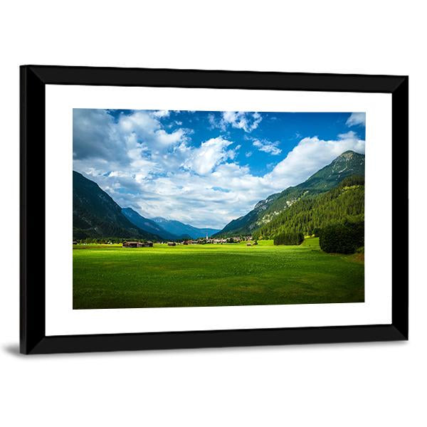 Little Village In Mountains Austria Canvas Wall Art-3 Horizontal-Gallery Wrap-25" x 16"-Tiaracle