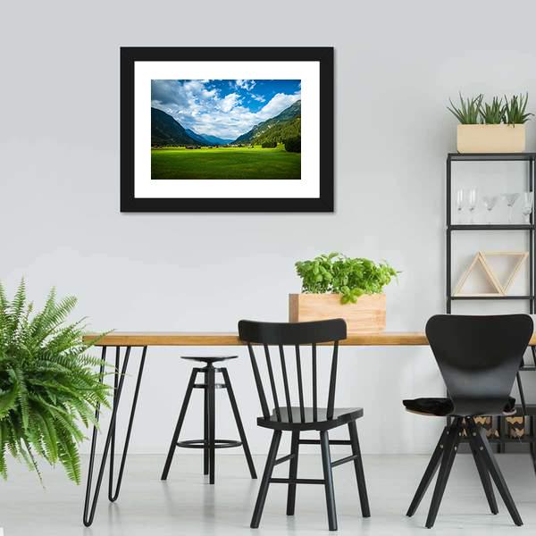 Little Village In Mountains Austria Canvas Wall Art-3 Horizontal-Gallery Wrap-25" x 16"-Tiaracle