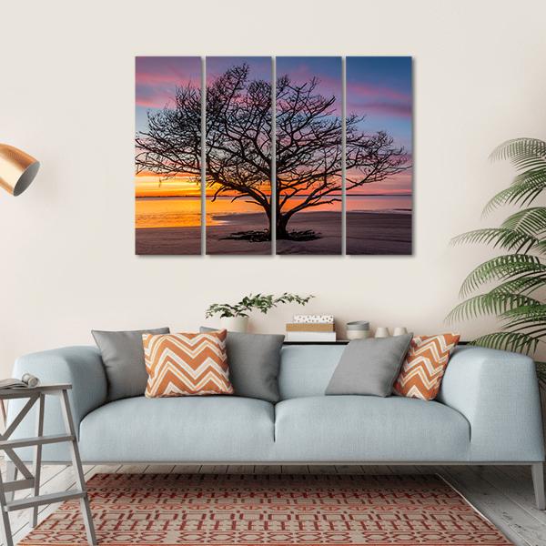 Live Oak Tree Georgoia Canvas Wall Art-4 Horizontal-Gallery Wrap-34" x 24"-Tiaracle