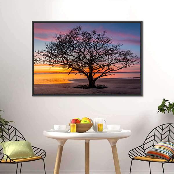 Live Oak Tree Georgoia Canvas Wall Art-5 Horizontal-Gallery Wrap-22" x 12"-Tiaracle
