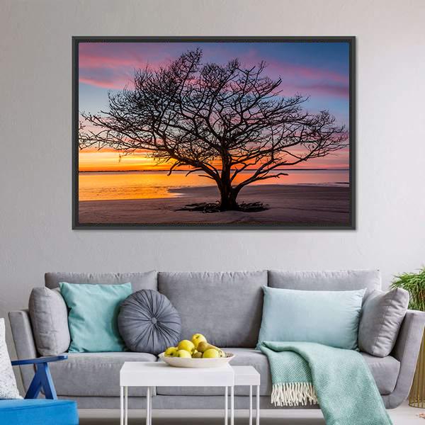 Live Oak Tree Georgoia Canvas Wall Art-5 Horizontal-Gallery Wrap-22" x 12"-Tiaracle