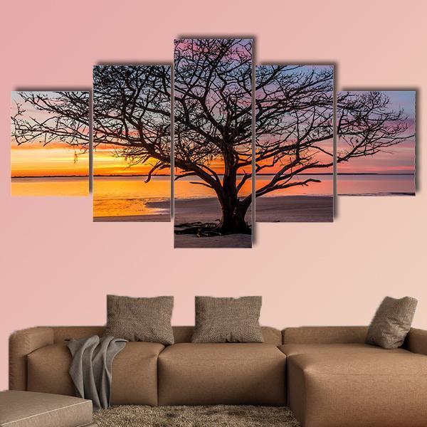 Live Oak Tree Georgoia Canvas Wall Art-5 Star-Gallery Wrap-62" x 32"-Tiaracle