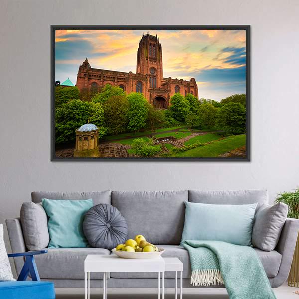 Liverpool Cathedral Of The Risen Christ Canvas Wall Art-3 Horizontal-Gallery Wrap-25" x 16"-Tiaracle