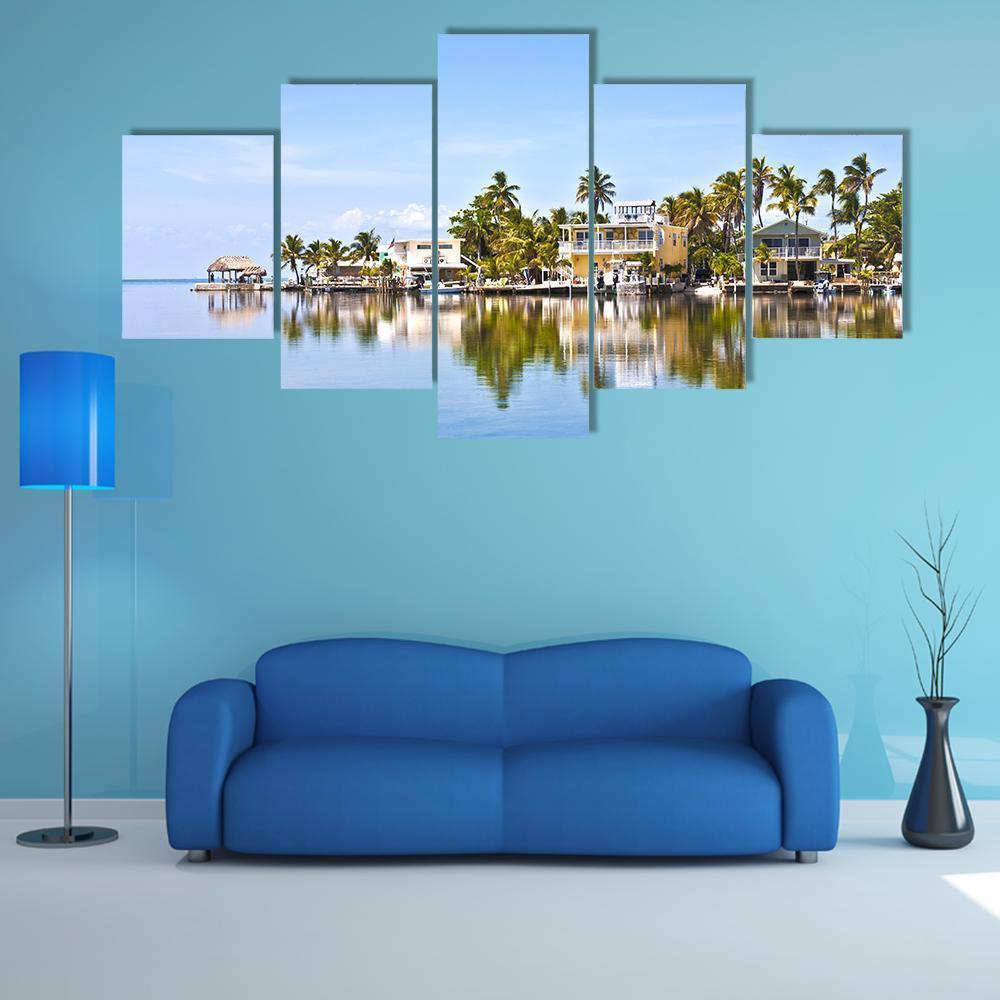 Living Area In Keys Canvas Wall Art-3 Horizontal-Gallery Wrap-37" x 24"-Tiaracle