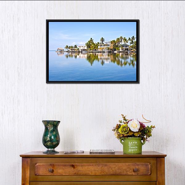 Living Area In Keys Canvas Wall Art-1 Piece-Floating Frame-24" x 16"-Tiaracle