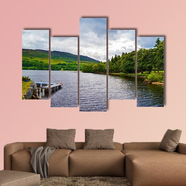 Loch Ness From Fort Augustus Canvas Wall Art-5 Pop-Gallery Wrap-47" x 32"-Tiaracle