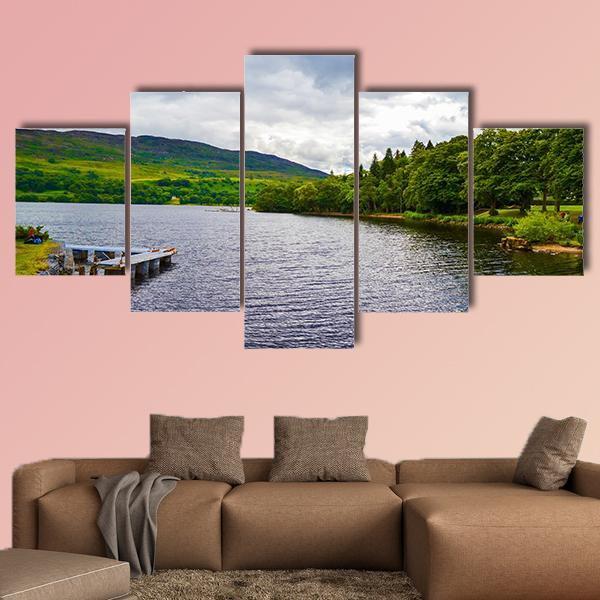 Loch Ness From Fort Augustus Canvas Wall Art-5 Star-Gallery Wrap-62" x 32"-Tiaracle