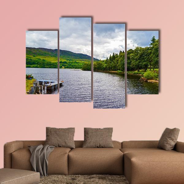 Loch Ness From Fort Augustus Canvas Wall Art-4 Pop-Gallery Wrap-50" x 32"-Tiaracle
