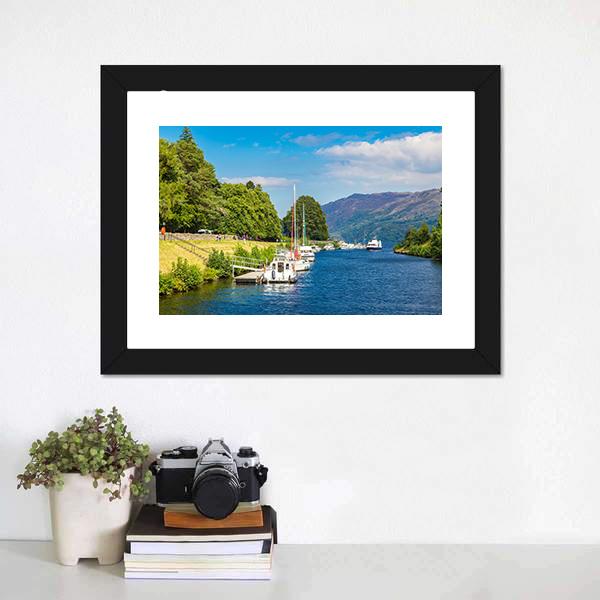Loch Ness Lake Canvas Wall Art-1 Piece-Framed Print-20" x 16"-Tiaracle