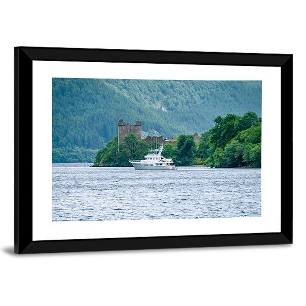 Loch Ness Urquhart Castle Panoramic Canvas Wall Art-1 Piece-36" x 12"-Tiaracle