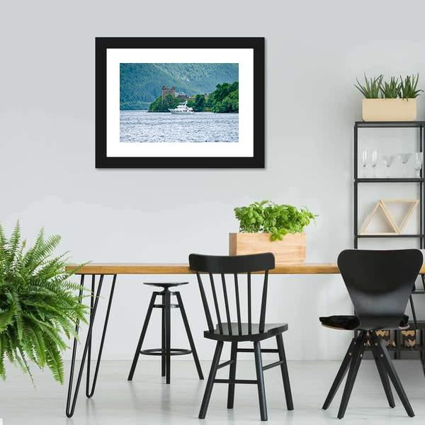 Loch Ness Urquhart Castle Panoramic Canvas Wall Art-1 Piece-36" x 12"-Tiaracle