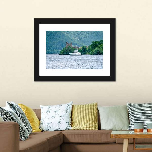 Loch Ness Urquhart Castle Panoramic Canvas Wall Art-1 Piece-36" x 12"-Tiaracle