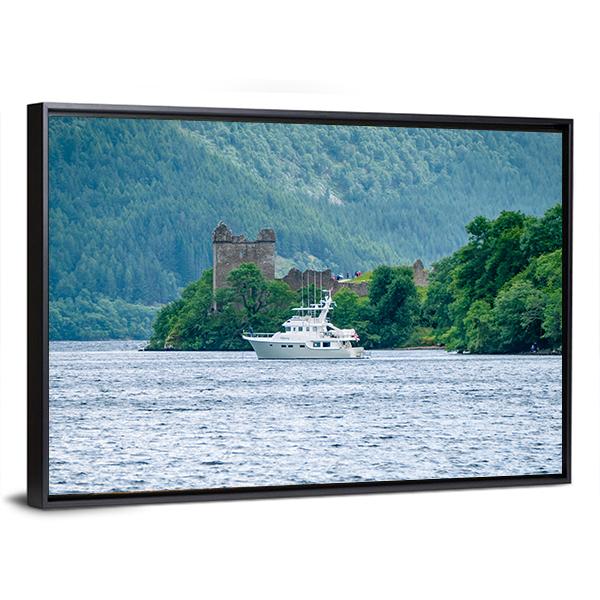 Loch Ness Urquhart Castle Panoramic Canvas Wall Art-1 Piece-36" x 12"-Tiaracle