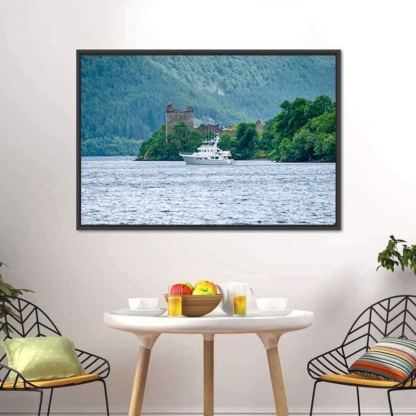 Loch Ness Urquhart Castle Panoramic Canvas Wall Art-1 Piece-36" x 12"-Tiaracle