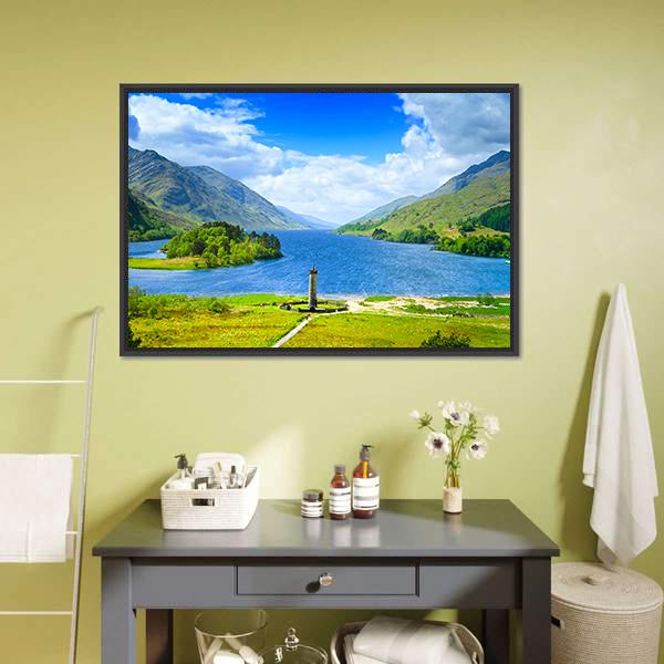 Loch Shiel Scotland Canvas Wall Art-1 Piece-Floating Frame-24" x 16"-Tiaracle