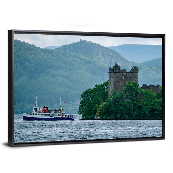 Lochness Urquhart Castle Canvas Wall Art-3 Horizontal-Gallery Wrap-25" x 16"-Tiaracle