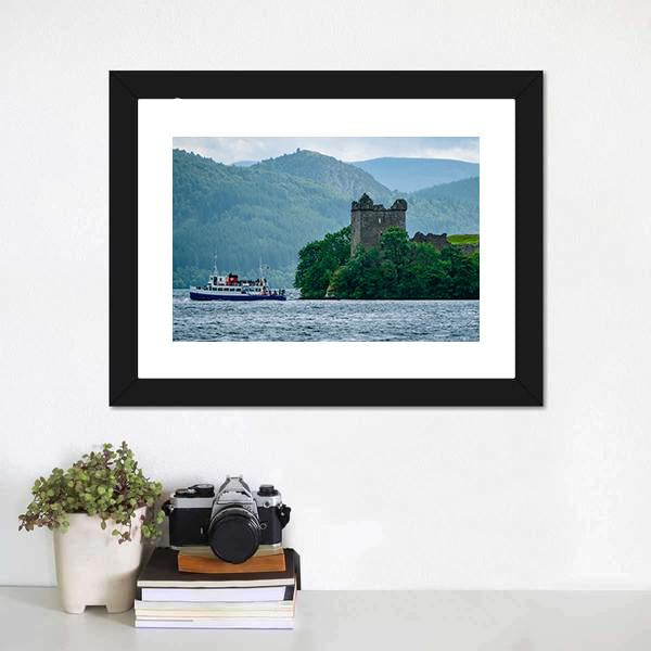 Lochness Urquhart Castle Canvas Wall Art-1 Piece-Framed Print-20" x 16"-Tiaracle