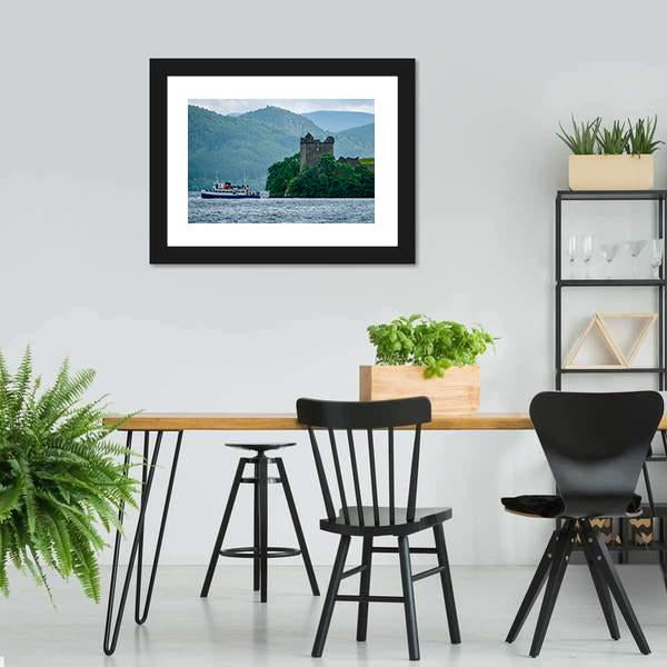 Lochness Urquhart Castle Canvas Wall Art-3 Horizontal-Gallery Wrap-25" x 16"-Tiaracle