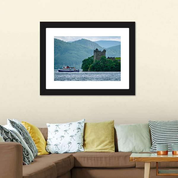 Lochness Urquhart Castle Canvas Wall Art-3 Horizontal-Gallery Wrap-25" x 16"-Tiaracle