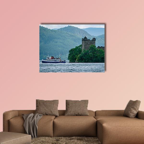 Lochness Urquhart Castle Canvas Wall Art-1 Piece-Gallery Wrap-48" x 32"-Tiaracle