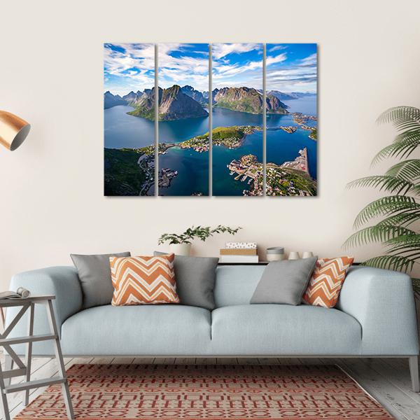 Lofoten Island Norway Canvas Wall Art-4 Horizontal-Gallery Wrap-34" x 24"-Tiaracle