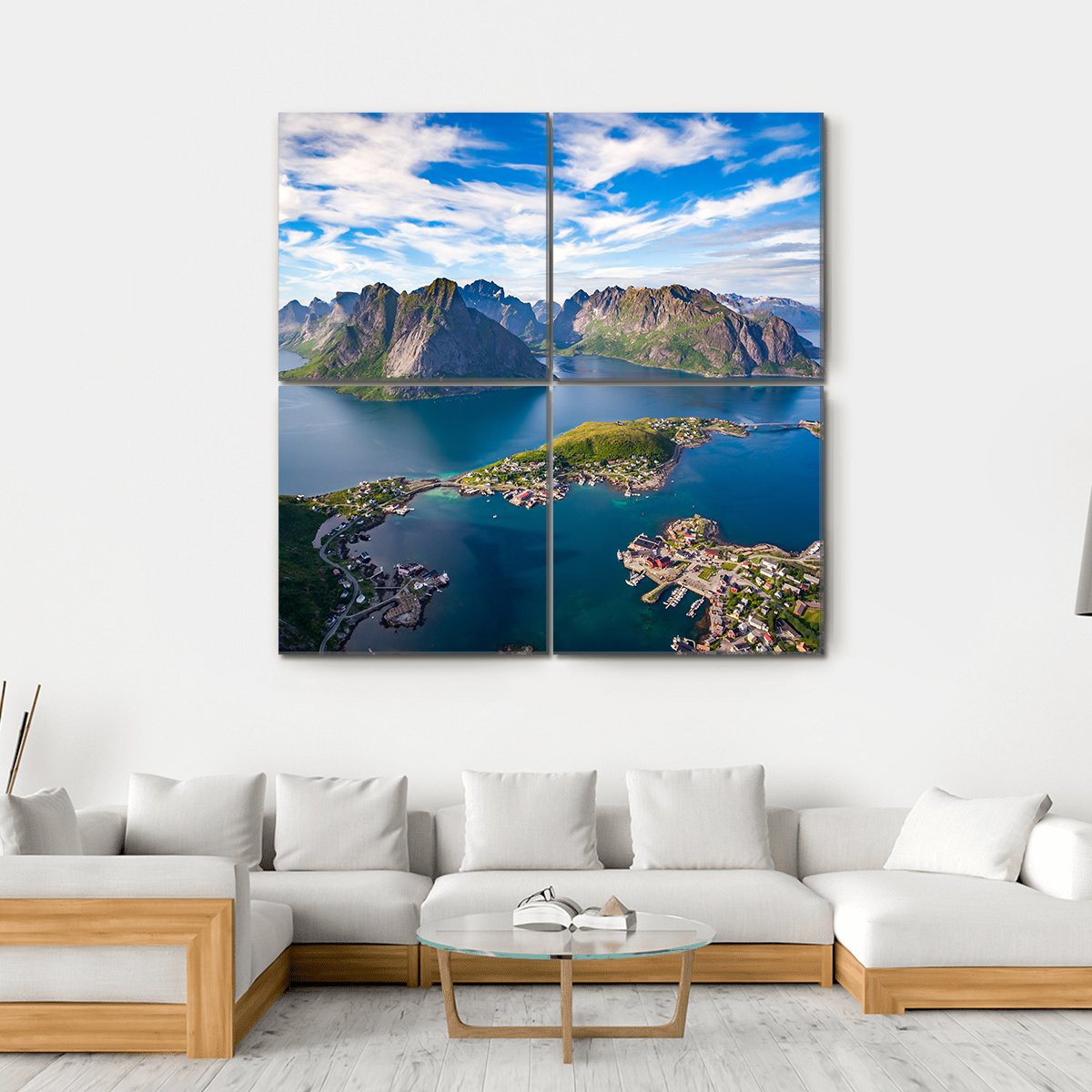 Lofoten Island Norway Canvas Wall Art-4 Square-Gallery Wrap-17" x 17"-Tiaracle