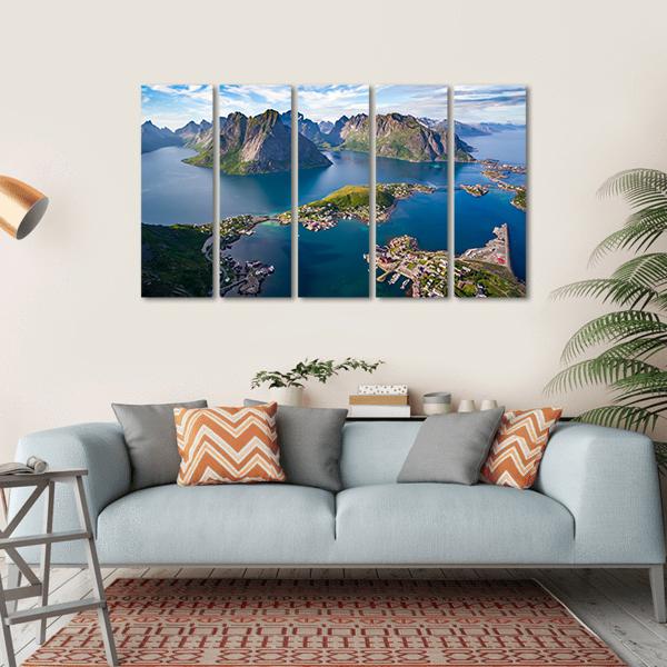 Lofoten Island Norway Canvas Wall Art-5 Horizontal-Gallery Wrap-22" x 12"-Tiaracle