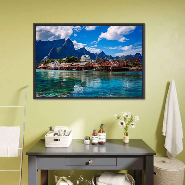 Lofoten Islands Canvas Wall Art-1 Piece-24" x 16"-Floating Frame-Tiaracle