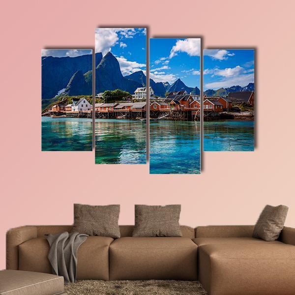 Lofoten Islands Canvas Wall Art-4 Pop-50" x 32"-Gallery Wrap-Tiaracle