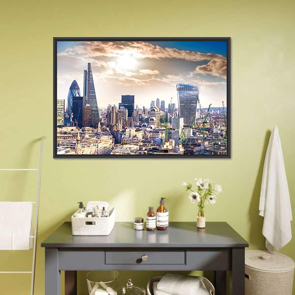 London Modern District Canvas Wall Art-1 Piece-Floating Frame-24" x 16"-Tiaracle