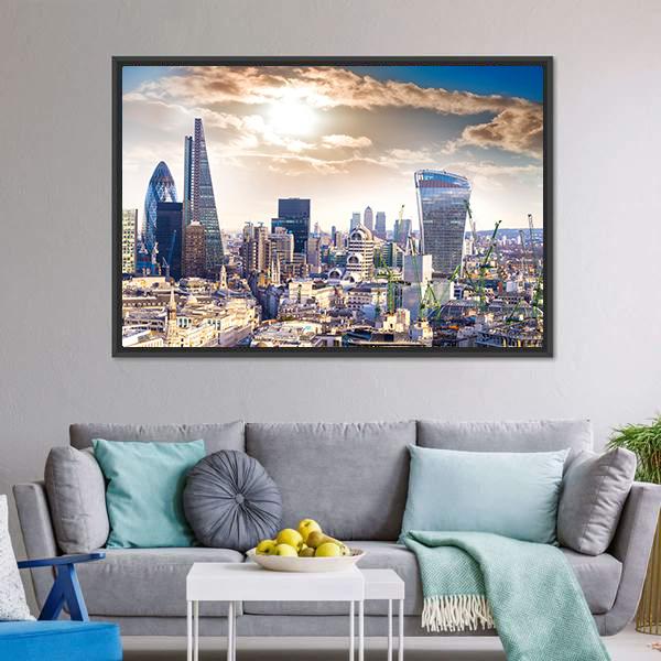 London Modern District Canvas Wall Art-3 Horizontal-Gallery Wrap-25" x 16"-Tiaracle
