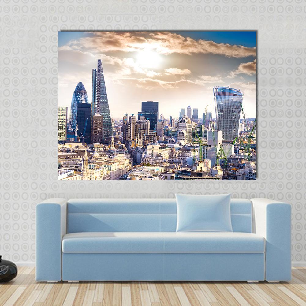 London Modern District Canvas Wall Art-1 Piece-Gallery Wrap-48" x 32"-Tiaracle