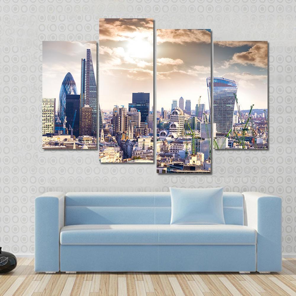London Modern District Canvas Wall Art-4 Pop-Gallery Wrap-50" x 32"-Tiaracle