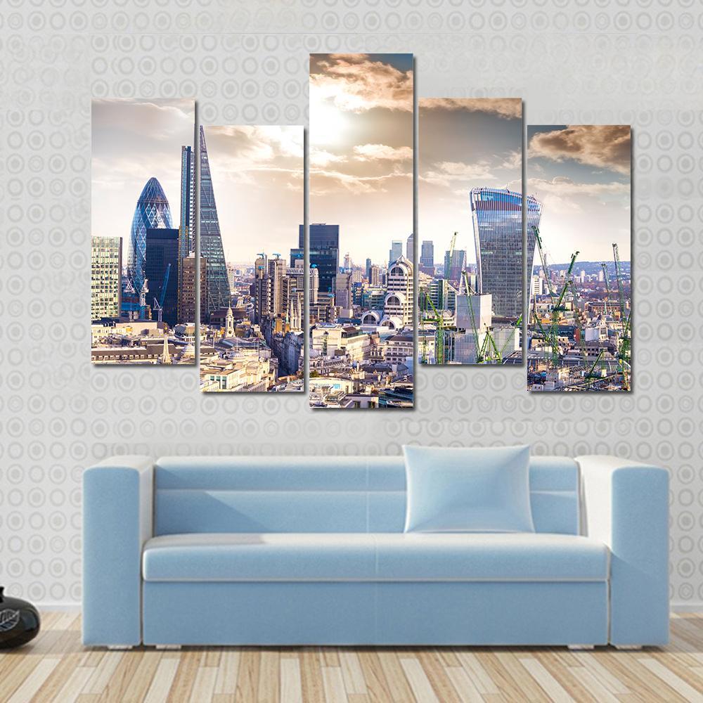 London Modern District Canvas Wall Art-5 Pop-Gallery Wrap-47" x 32"-Tiaracle