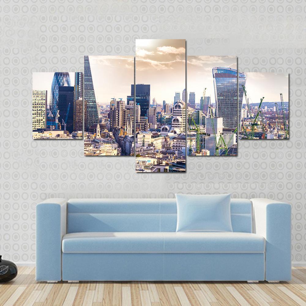 London Modern District Canvas Wall Art-5 Star-Gallery Wrap-62" x 32"-Tiaracle