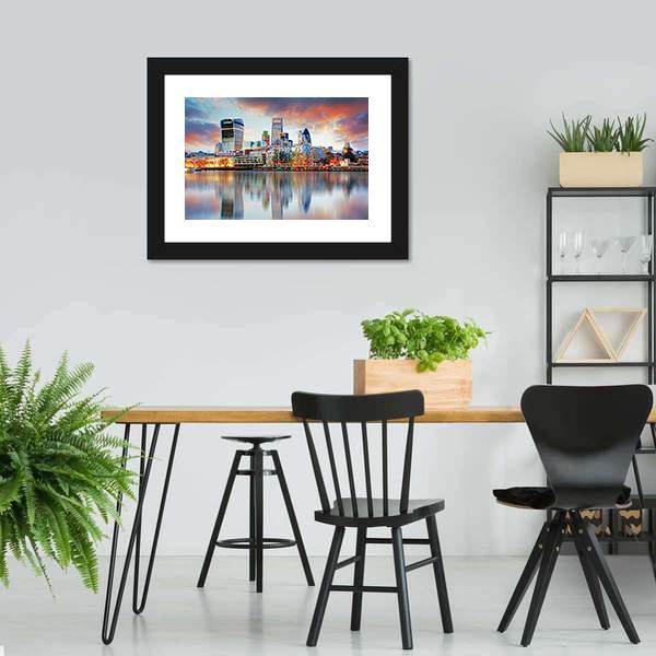 London Skyline Canvas Wall Art-3 Horizontal-Gallery Wrap-25" x 16"-Tiaracle