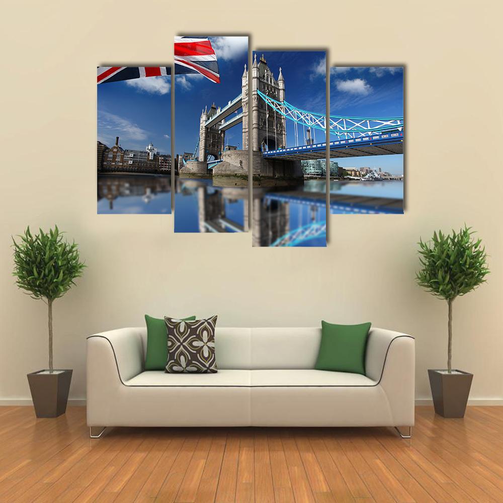 London Tower Bridge Canvas Wall Art-4 Pop-Gallery Wrap-34" x 20"-Tiaracle