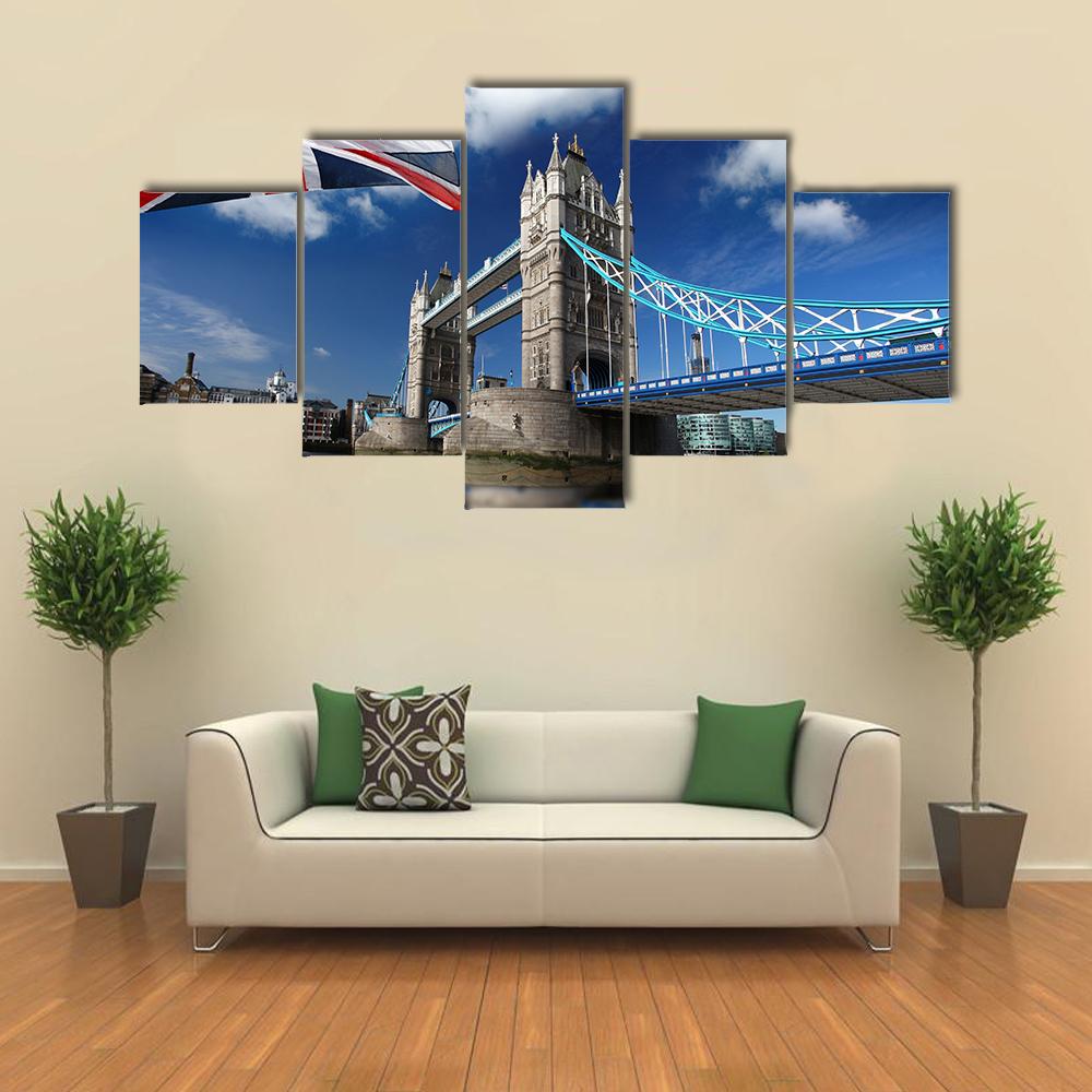 London Tower Bridge Canvas Wall Art-5 Star-Gallery Wrap-42" x 21"-Tiaracle