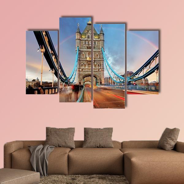 London Tower Bridge Canvas Wall Art-4 Pop-Gallery Wrap-50" x 32"-Tiaracle