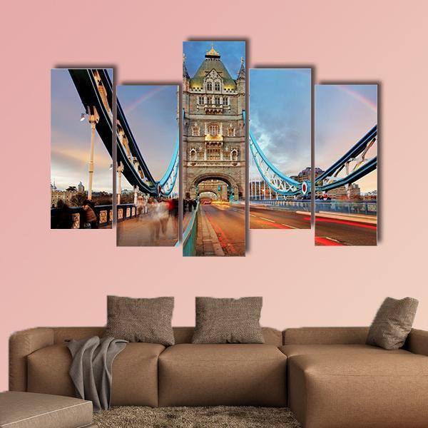 London Tower Bridge Canvas Wall Art-5 Pop-Gallery Wrap-47" x 32"-Tiaracle