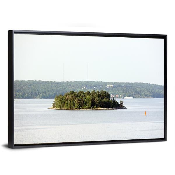 Lonely Island In Sweden Canvas Wall Art-3 Horizontal-Gallery Wrap-25" x 16"-Tiaracle