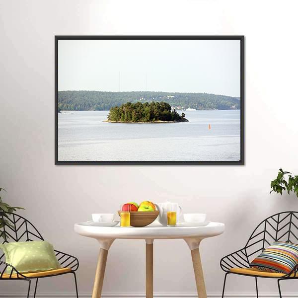 Lonely Island In Sweden Canvas Wall Art-3 Horizontal-Gallery Wrap-25" x 16"-Tiaracle