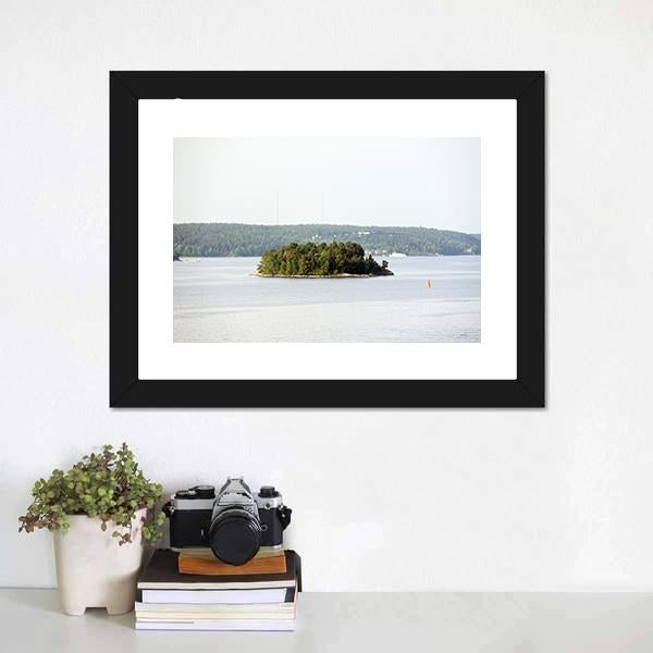 Lonely Island In Sweden Canvas Wall Art-1 Piece-Framed Print-20" x 16"-Tiaracle