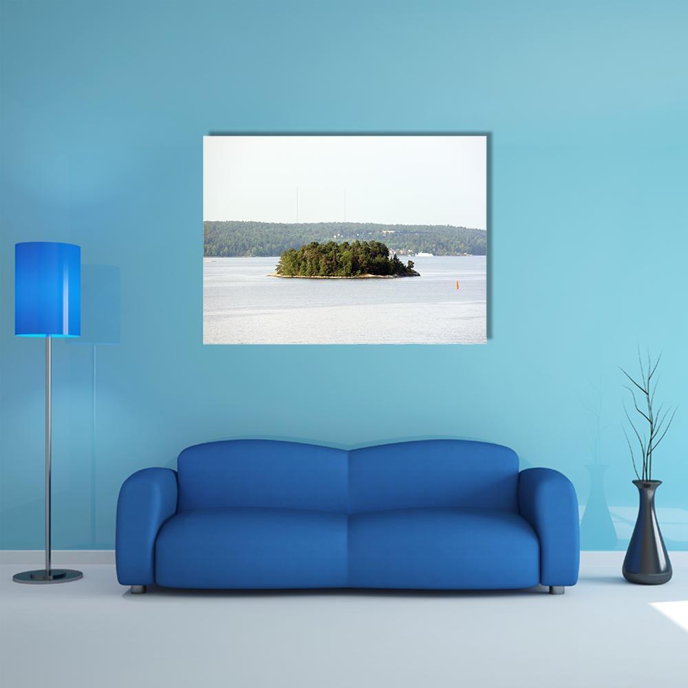 Lonely Island In Sweden Canvas Wall Art-1 Piece-Gallery Wrap-48" x 32"-Tiaracle